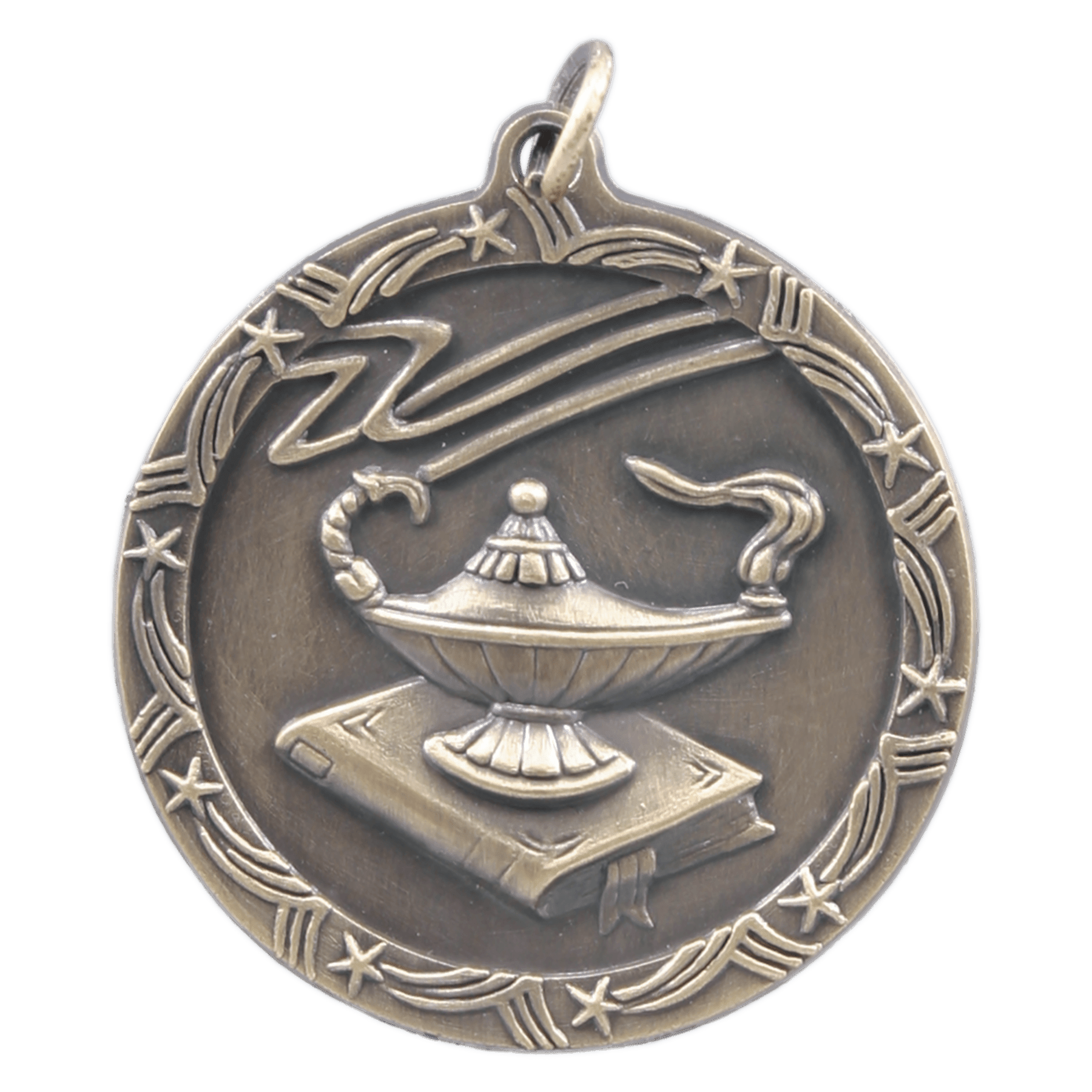 Lamp of Knowledge Shooting Star Medal-Gold