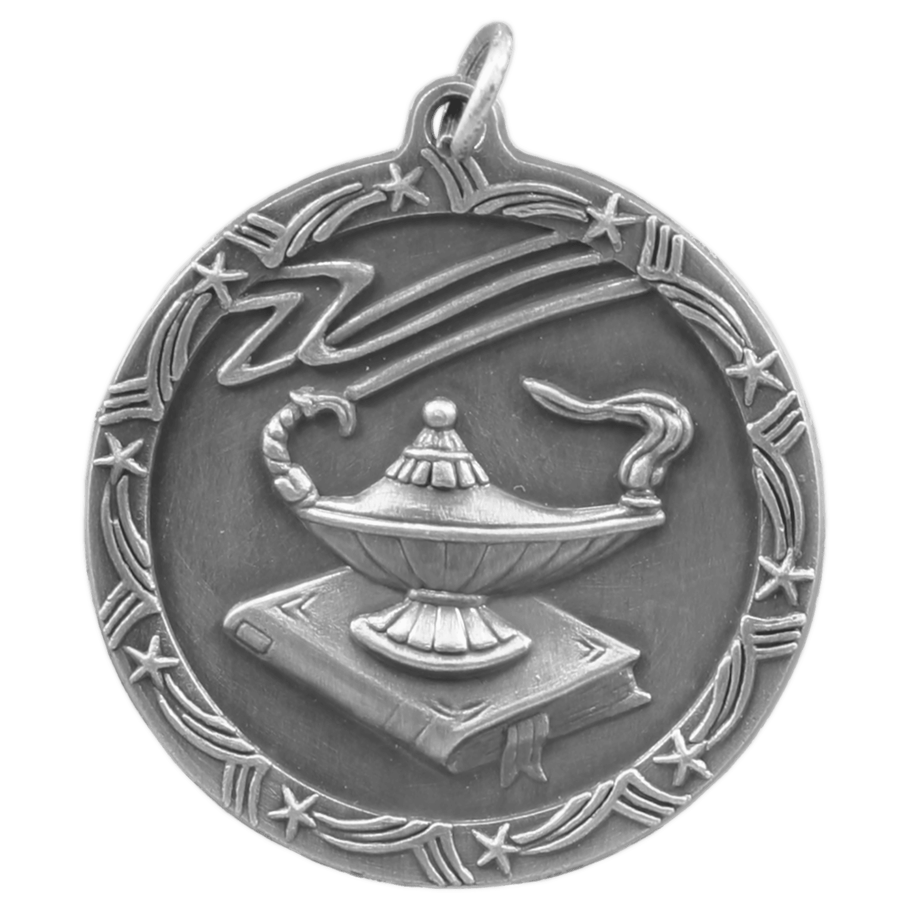 Lamp of Knowledge Shooting Star Medal-Silver